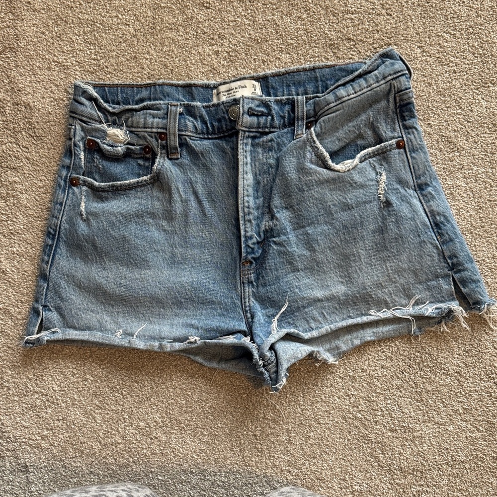 Abercrombie & Fitch the Mom Denim Blue Women's Shorts